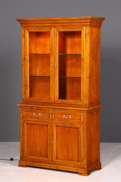 Edle Original Selva Vitrine Antik Stil massiv Holz Buffet Villa Borghese Schrank Bibliothek