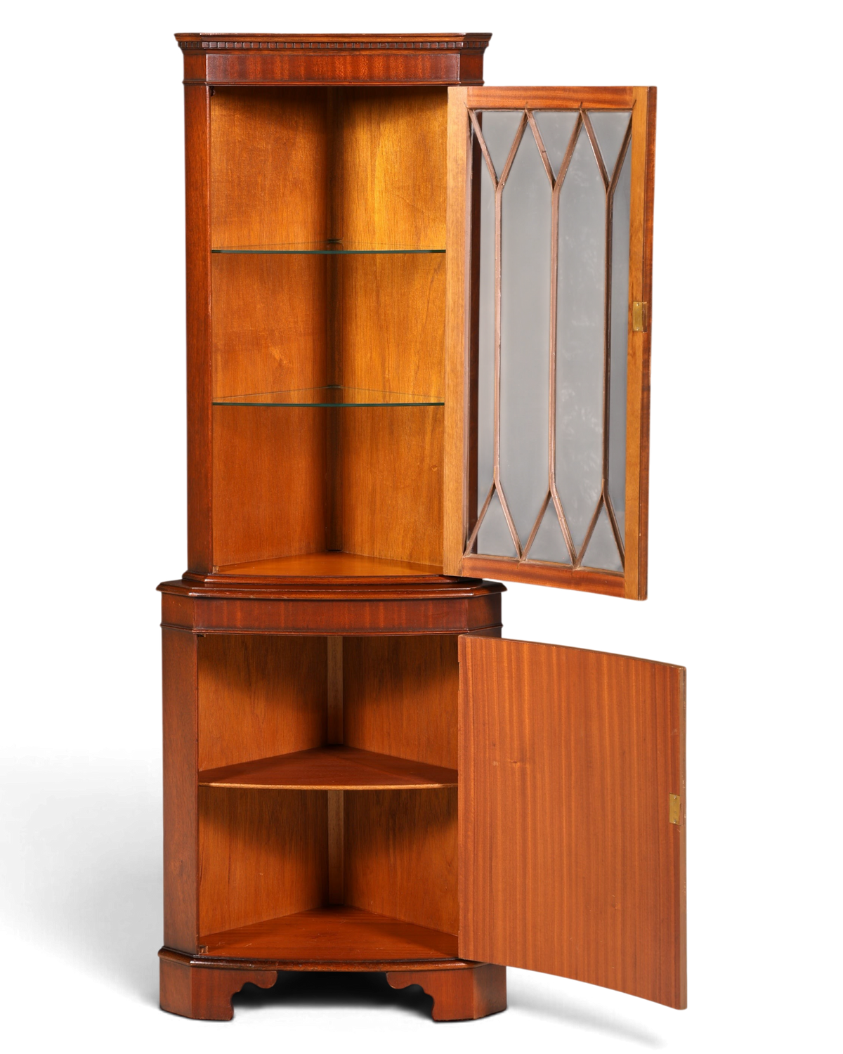 Wunderschöne Englische Eckvitrine Mahagoni Antik 60s echt Holz Schrank