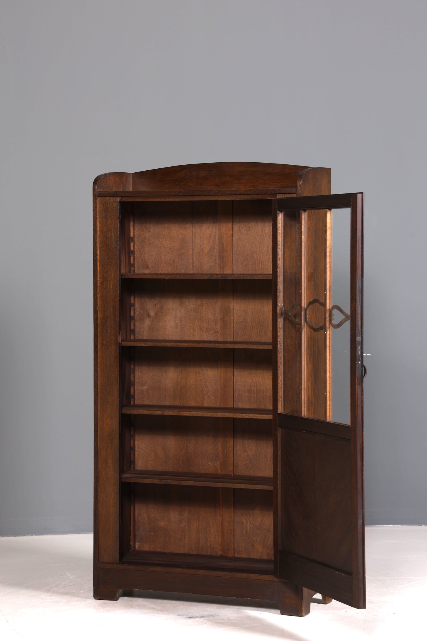 Traumhafte Jugendstil Vitrine Antike Holz Bücherschrank Eiche Antik Schrank Geschirrschrank