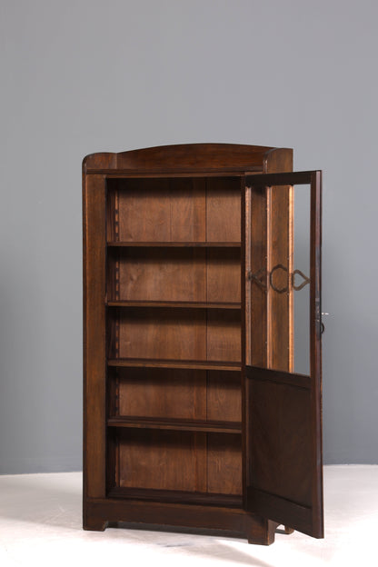 Traumhafte Jugendstil Vitrine Antike Holz Bücherschrank Eiche Antik Schrank Geschirrschrank