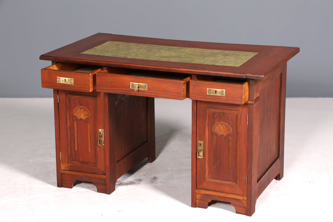 Traumhafter Jugendstil Schreibtisch Gründerzeit Bürotisch echt Holz Desk Office Table