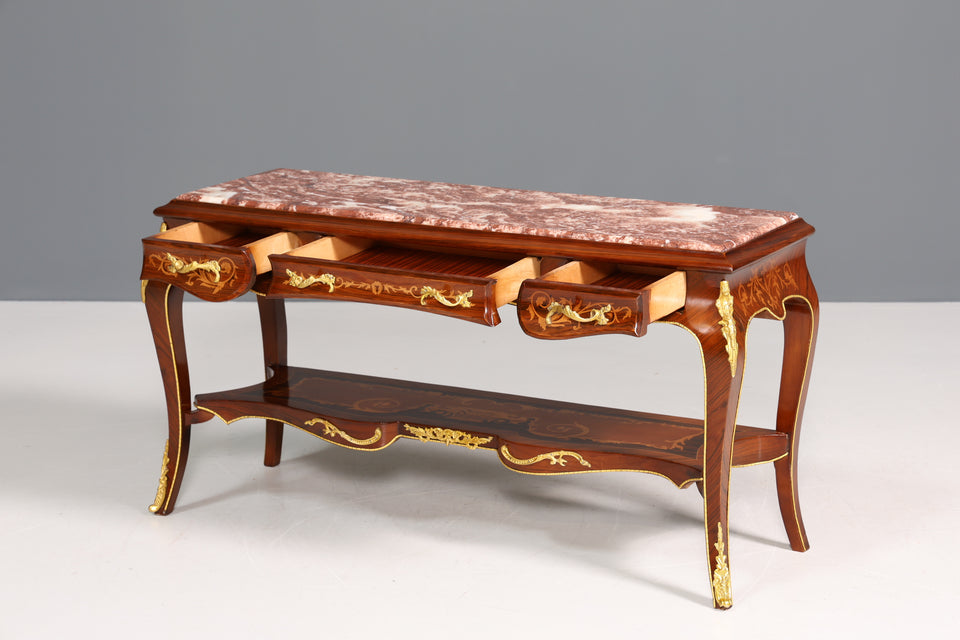 Wunderschöne Barock Stil Konsolen Tisch Marmor Antik Stil Intarsien Konsole