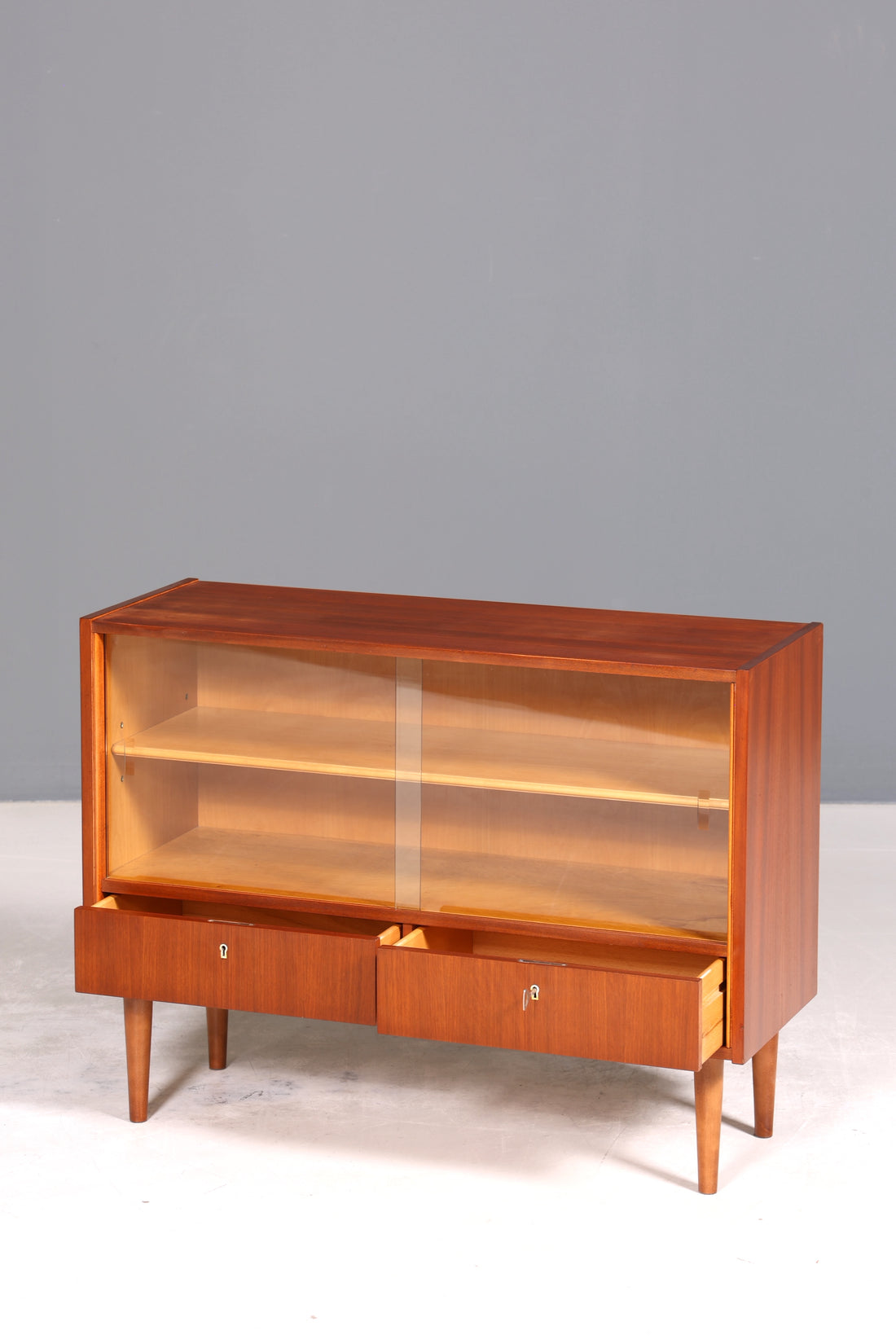 Wunderschöne Mid Century Vitrine Vintage Schrank Retro Regal Bücherregal TV Sideboard 60s