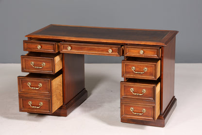 Wunderschöner Englischer Schreibtisch echt Lederauflage Bürotisch Antik Stil Office Desk