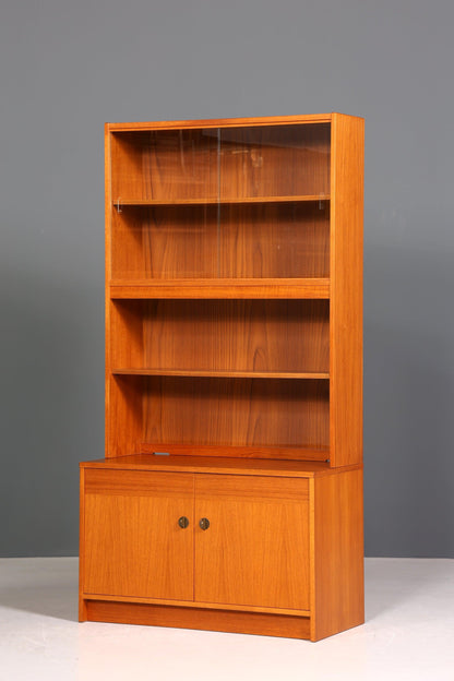 Schlichte Mid Century Vitrine Vintage Schrank Regal Retro Bücherregal Regal