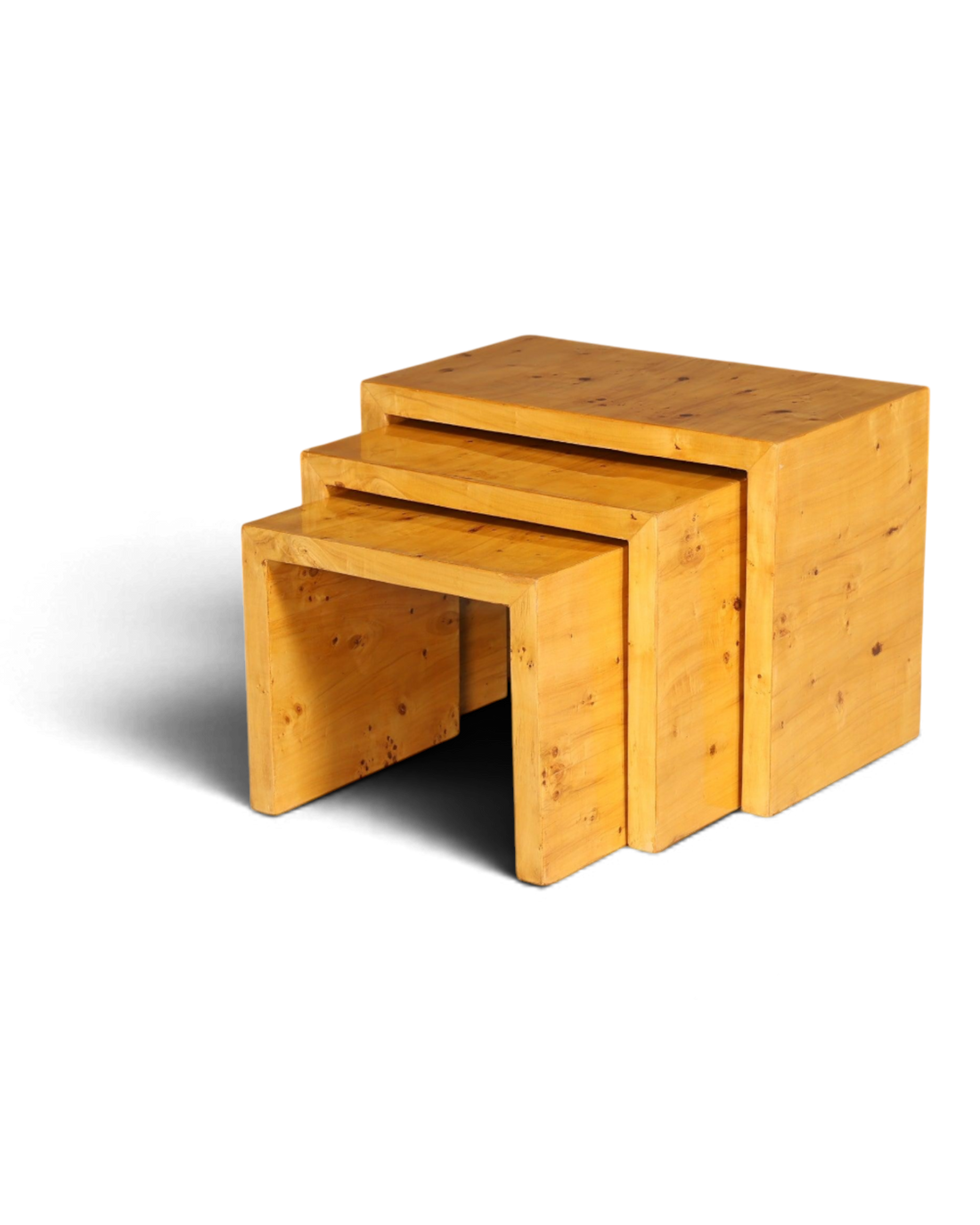 Stilvolle Art Deco Design Beistelltische Kult Birke 3er Satz