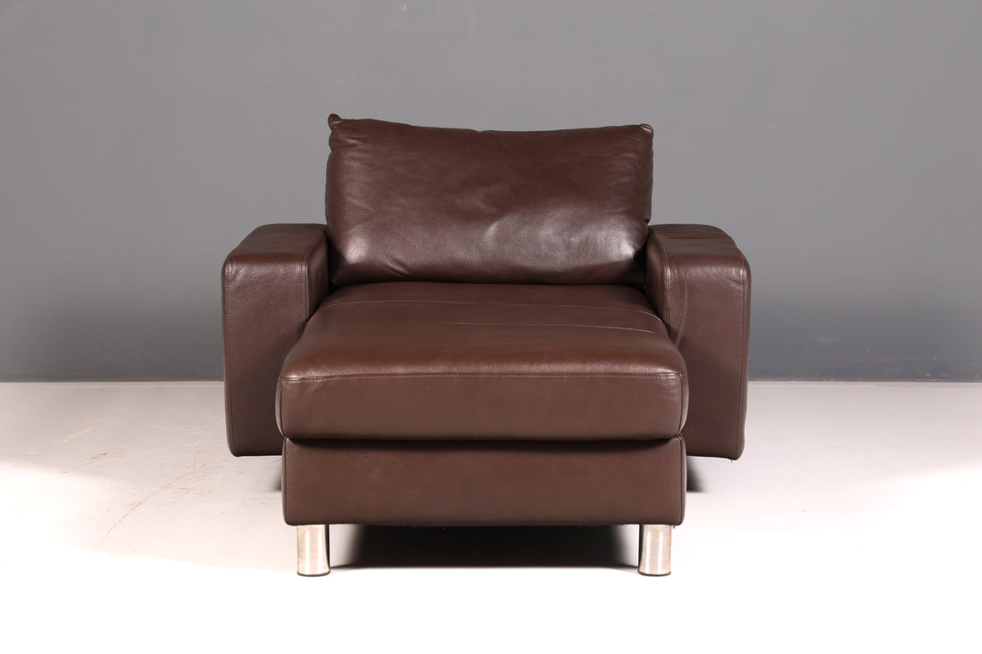 Wunderschöne Stressless E200 Récamière Echtleder Braun Longchair Ottomane Ledersofa Relaxliege Vintage