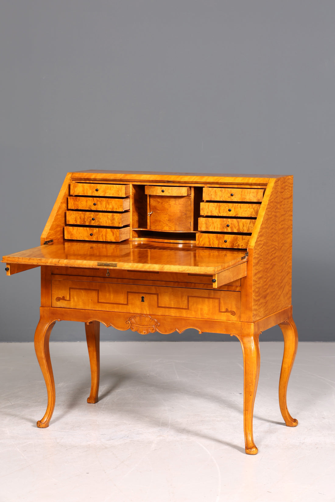 Edler Sekretär Chippendale Stil Antik um 1940 Büro Barock Stil Kommode Schreibkommode