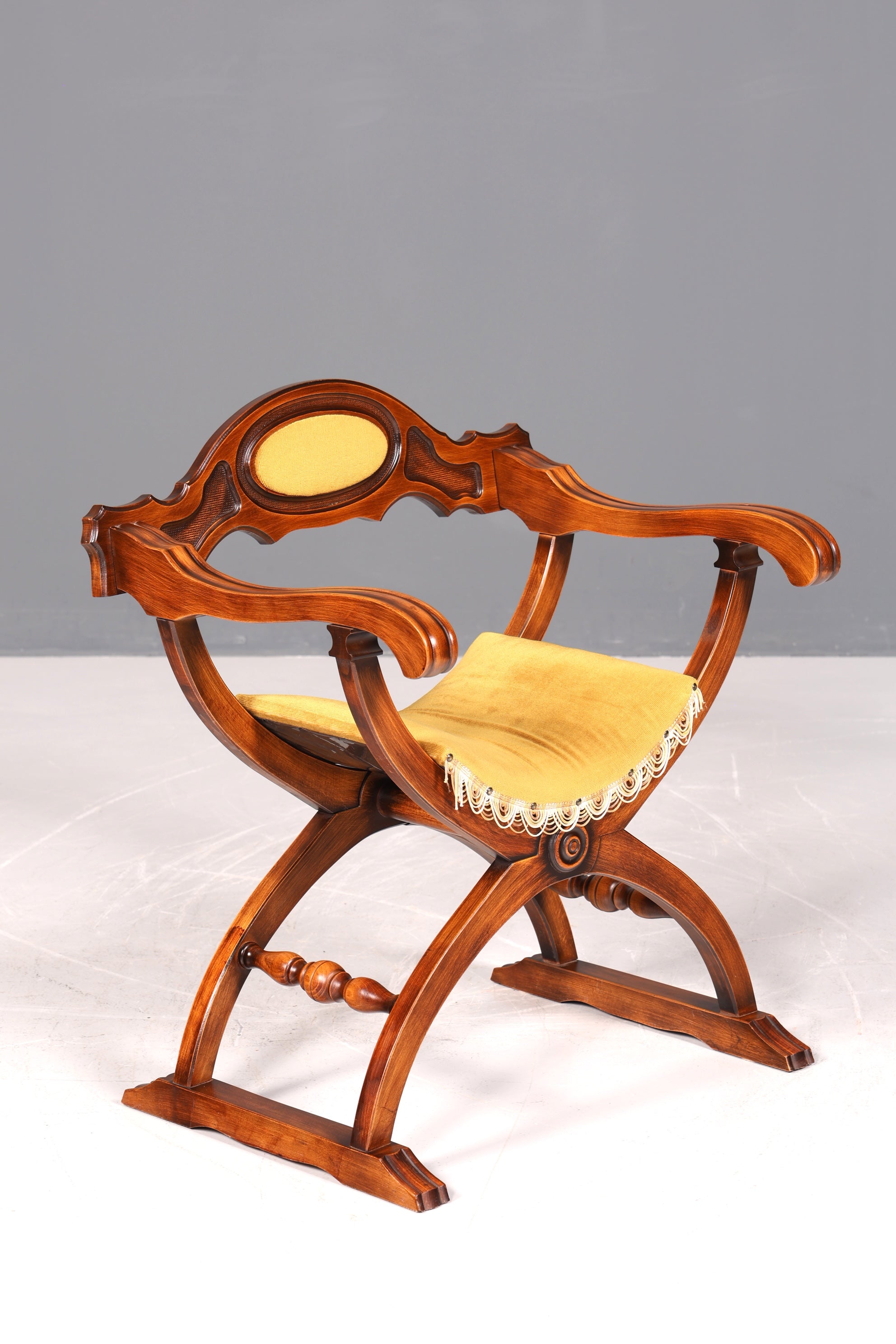 Wunderschöner Gründerzeit Stuhl Armlehnstuhl Antik echt Ritterstuhl Schreibtisch Scherenstuhl Stuhl Sekretär Stuhl Antik