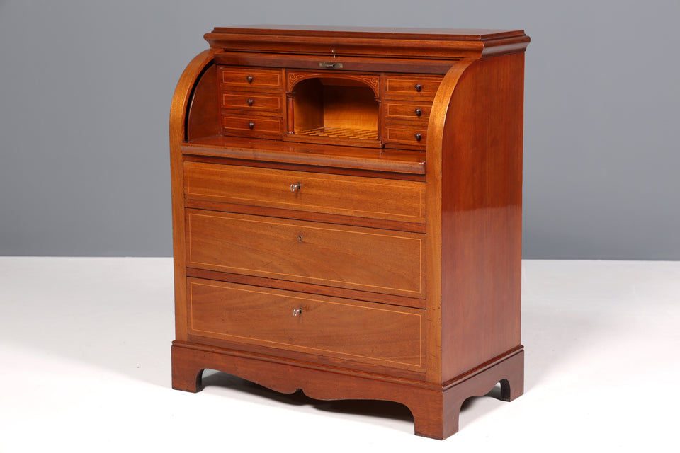 Stilvoller Spätbiedermeier Sekretär massiv Holz Louis Philippe Antik Kommode