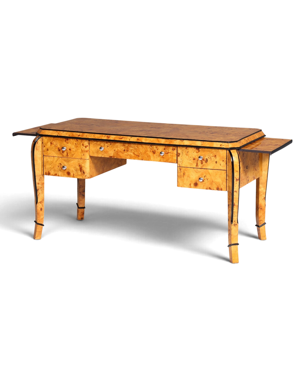 Wunderschöner Art Deco Stil Schreibtisch Bürotisch Antik Stil Birke Office Desk