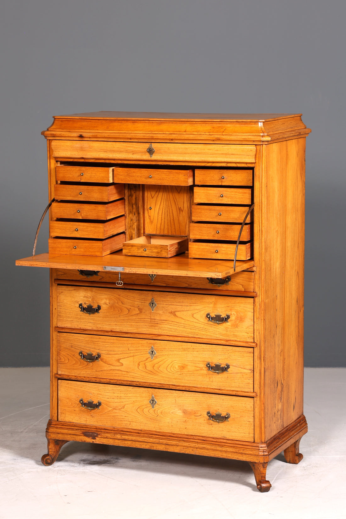 Wunderschöner Original Biedermeier Sekretär um 1860 Kommode Antik Bürokommode