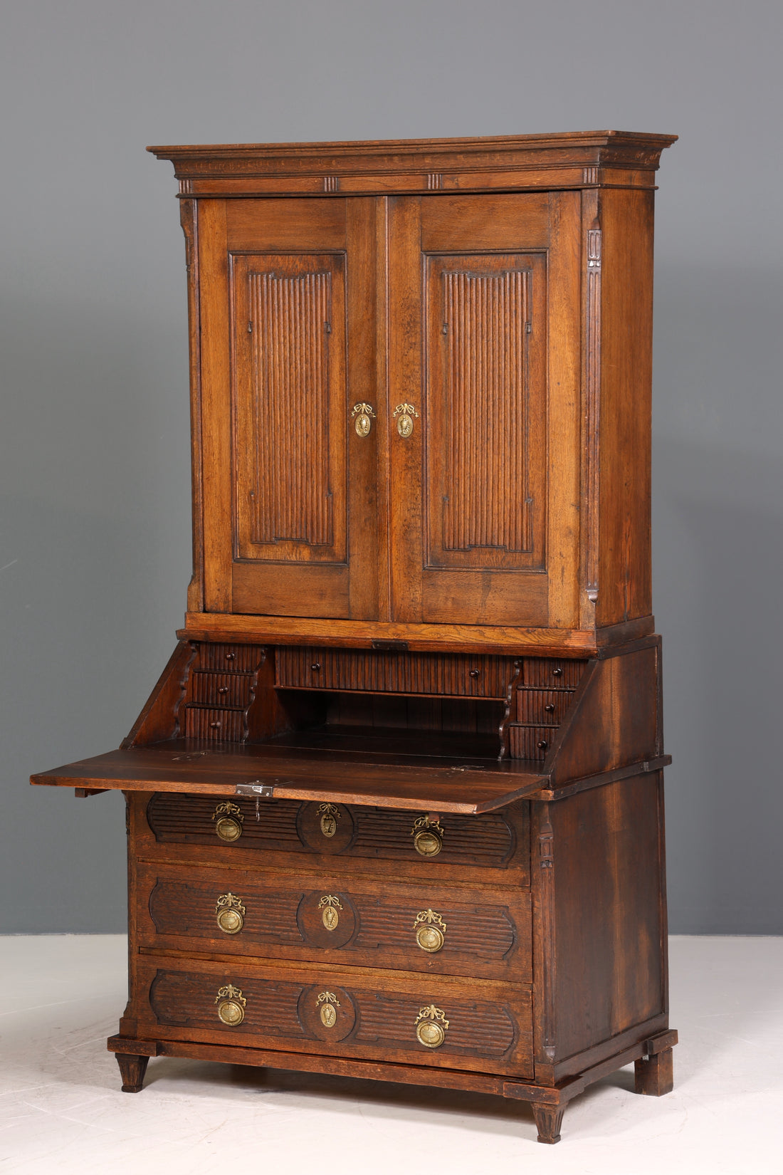 Beeindruckender Biedermeier Sekretär Louis Seize Aufsatzsekretär um 1810 Schreibkommode Büroschrank Kommode