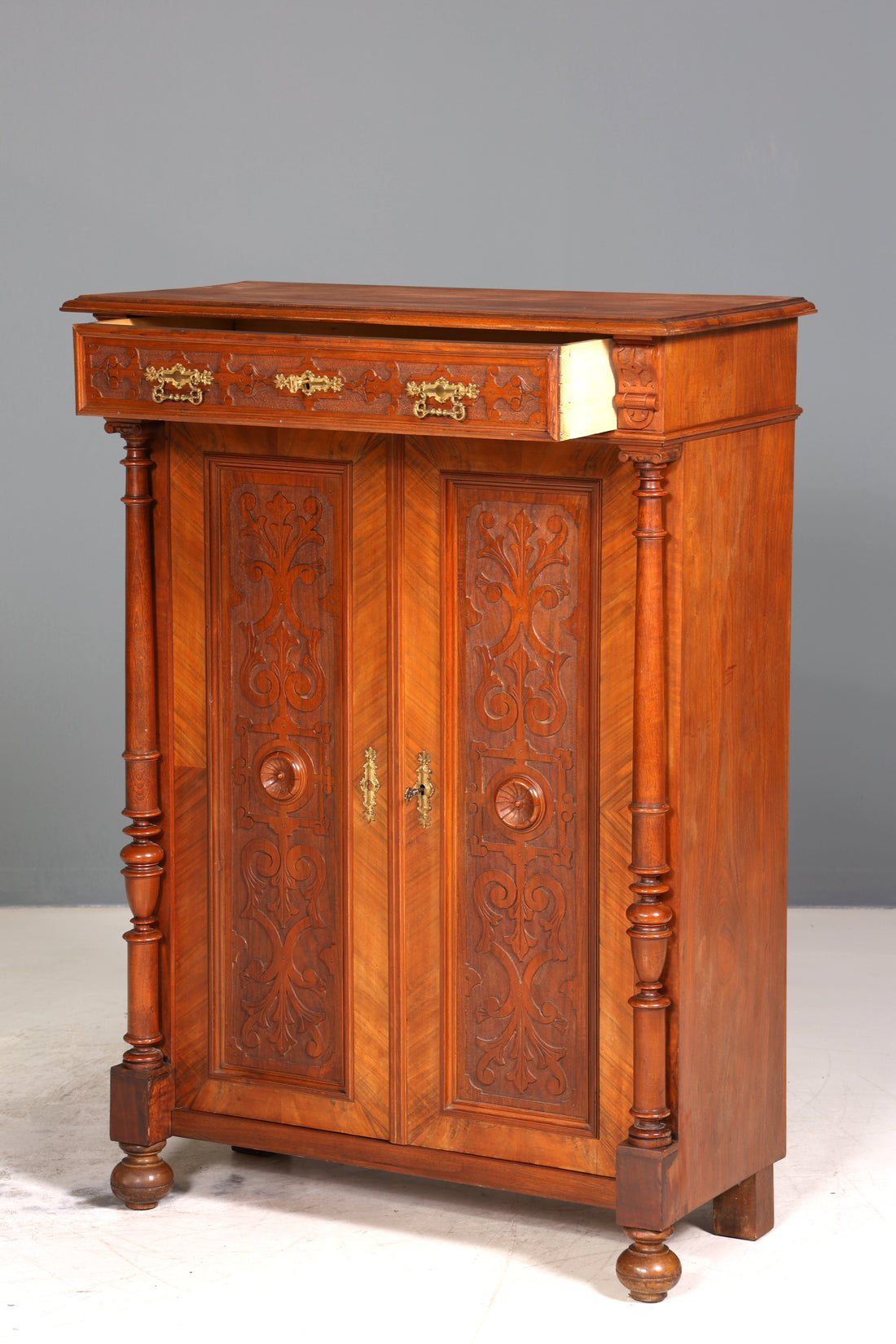 Wunderschönes Gründerzeit Vertiko Jugendstil Schrank Antik Highboard Kommode