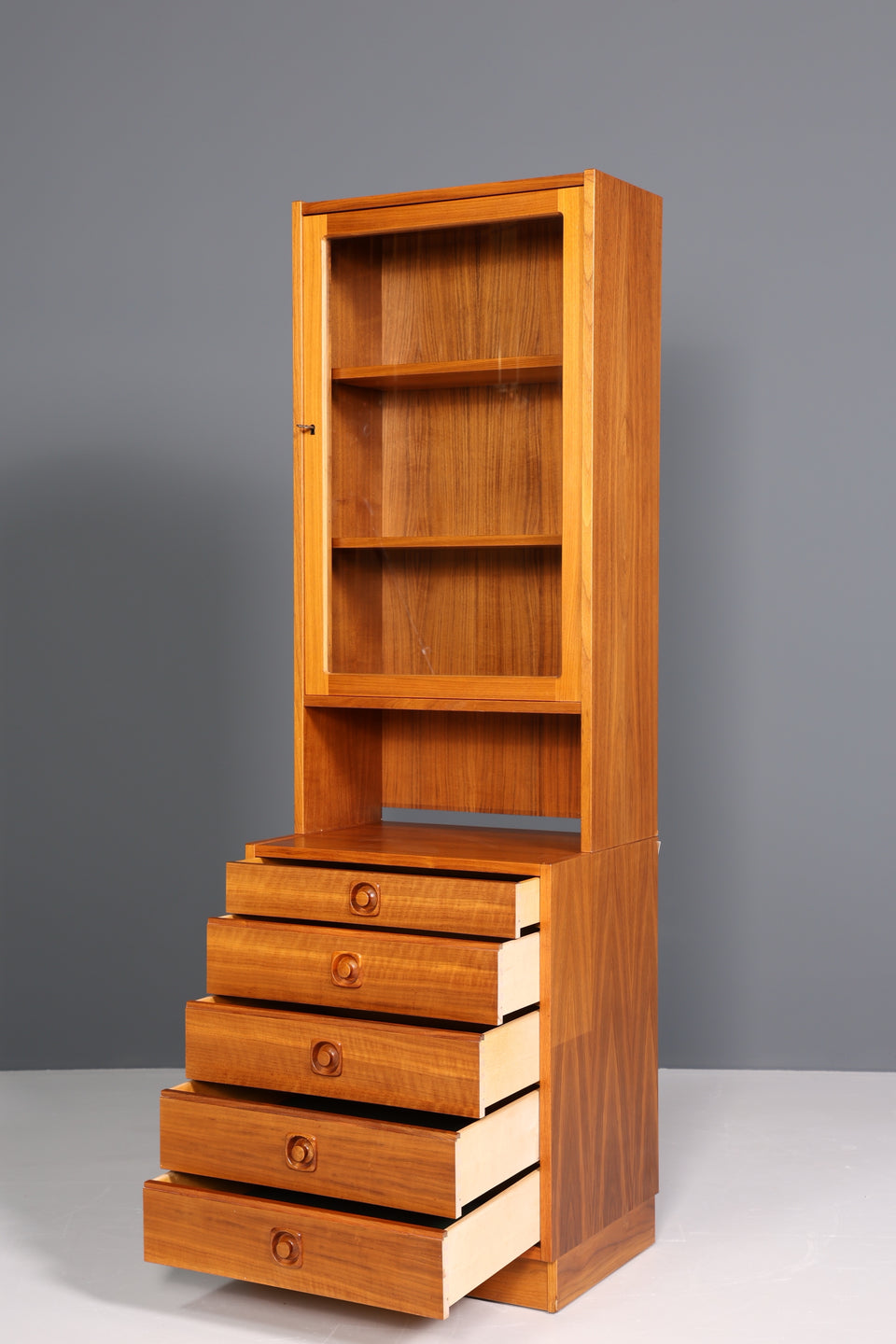Mid Century Børge Morgensen Regal Vitrine Teak Bücherschrank