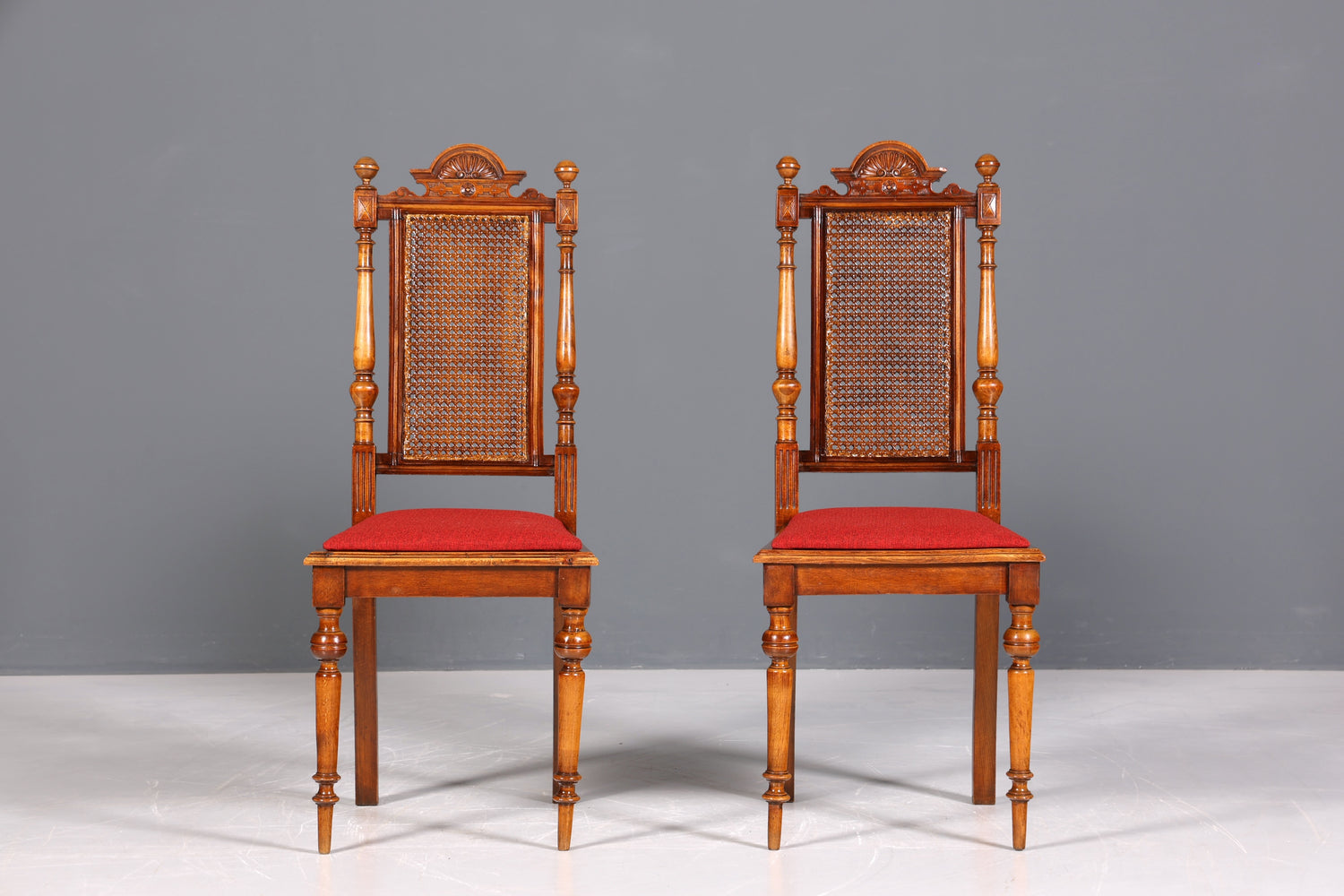 2x Traumhafte Gründerzeit Stühle Antik Korbgeflecht Stuhl Set Antik Wiener Geflecht Küchenstuhl