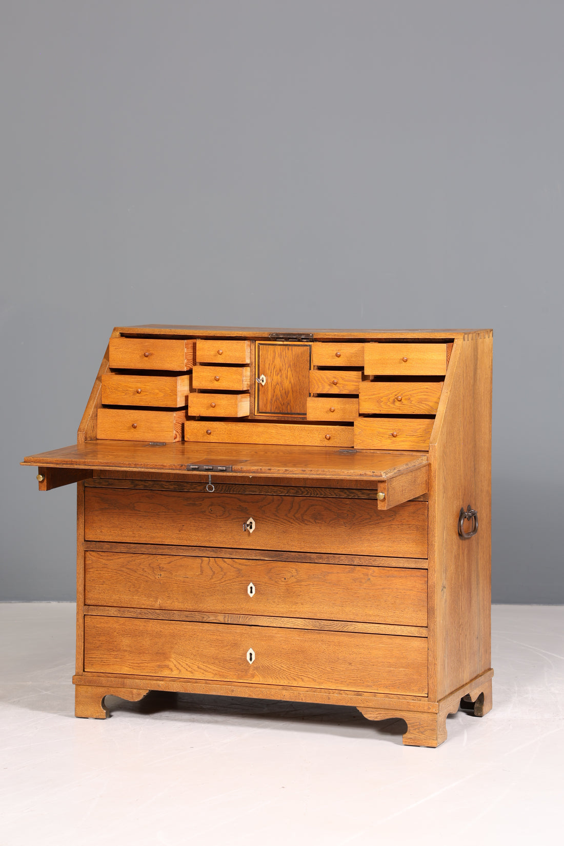Traumhafter Barock Sekretär Büro Kommode Biedermeier um 1820 Eiche Schreibkommode Schreibtisch