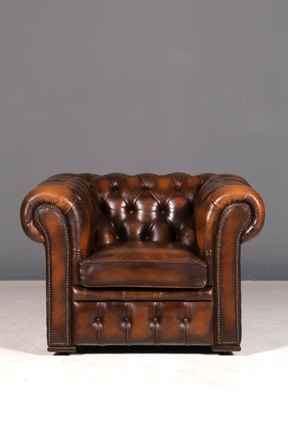 Stilvoller Original Chesterfield Sessel Englischer Armlehnsessel Englisch Herrensessel 2 von 2