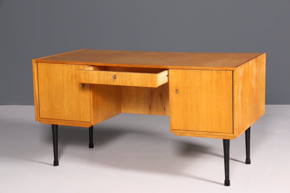 Schlichter Mid Century Schreibtisch Danish Design echt Holz Vintage Desk