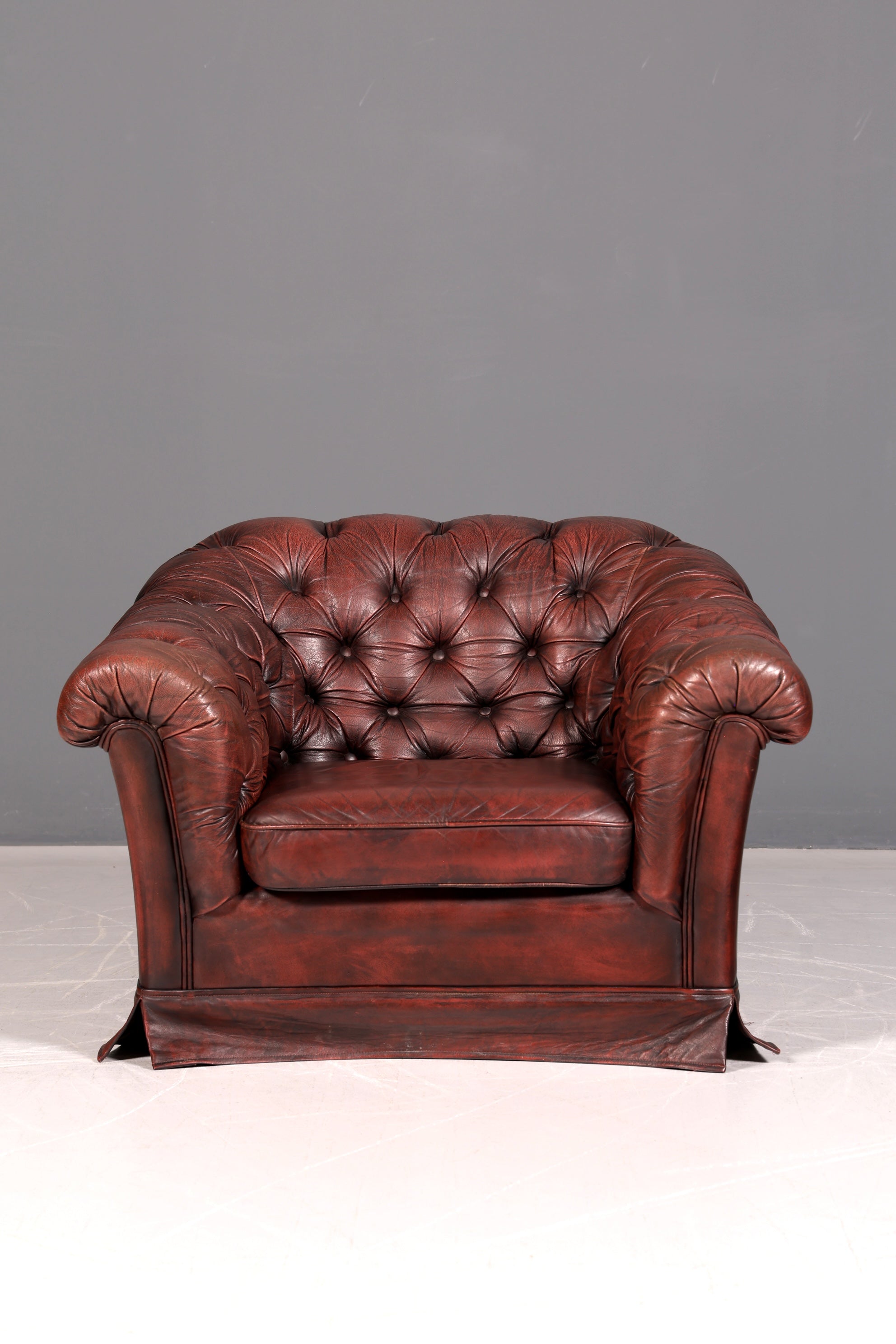 Stilvoller Original Chesterfield Sessel Englischer Armlehnsessel Englisch Herrensessel Antik Leder