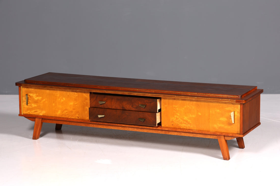 Mid Century Sideboard Vintage TV Kommode 60s Schiebetür Schrank Longboard Retro Lowboard