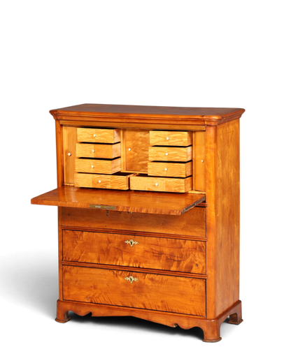 Stilvoller Biedermeier Sekretär Vertiko Louis Philippe  Kommode Schubladenkommode