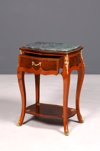 Dreamy Louis XV side table, Baroque style, marble console table, chest of drawers, telephone table