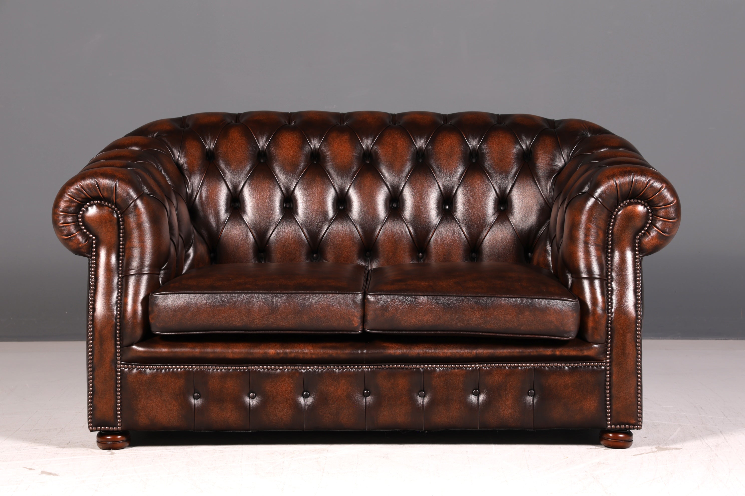 Wunderschöne Original Chesterfield Centurion 2-Sitzer Couch Echt Leder Sofa Englisch UK Ledersofa Antik