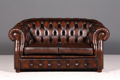 Wunderschöne Original Chesterfield Centurion 2-Sitzer Couch Echt Leder Sofa Englisch UK Ledersofa Antik