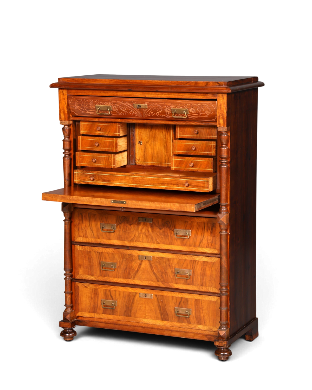 G782 Finish Wunderschöner Gründerzeit Sekretär Kommode Jugendstil Schubladenkommode Antik Vertiko (Kopie)