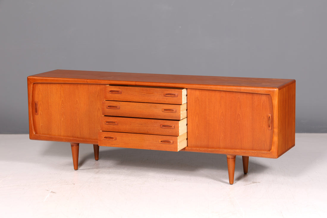 Beeindruckendes Original H.P. Hansen XXL Sideboard Teak Holz TV Kommode Lowboard Danish Design Vintage Schrank