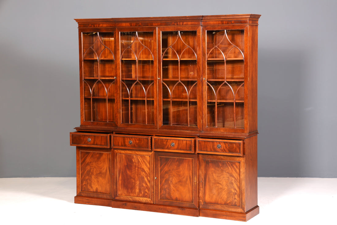 E916 Finish cm Wunderschöne Englische Vitrine Bibliothek Bücherschrank UK Buffet Schrank 60s Jahre