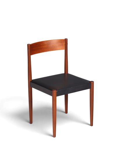 Schlichter Mid Century Stuhl Palisander Retro Sekretär Stuhl echt Leder Danish Design Küchenstuhl 1 von 2