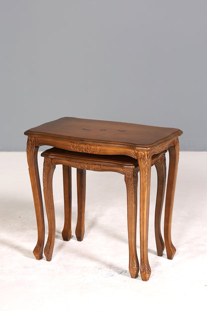 Wunderschönes Chippendale 2er Satz Beistelltisch Set Barock Stil Ablagetisch Set Tisch Set