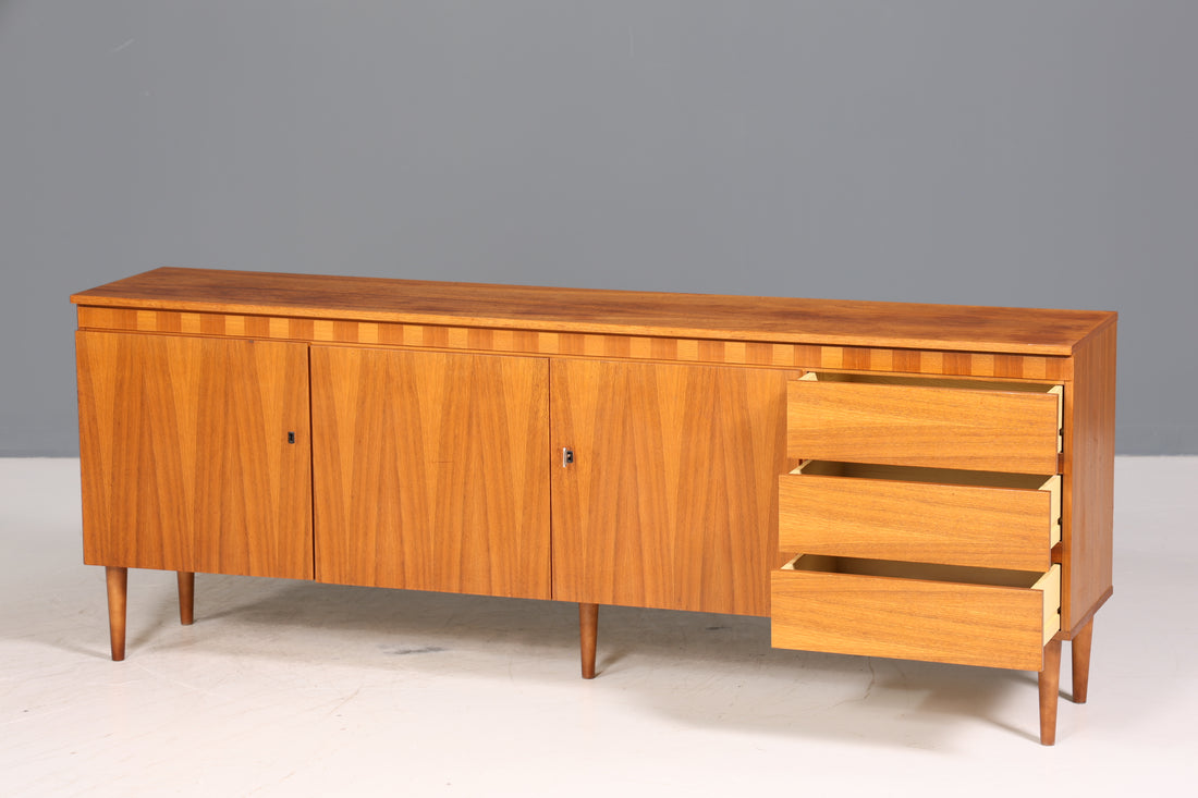 Schlichtes XXL Mid Century Sideboard Vintage TV Kommode 60s Schrank Retro Longboard