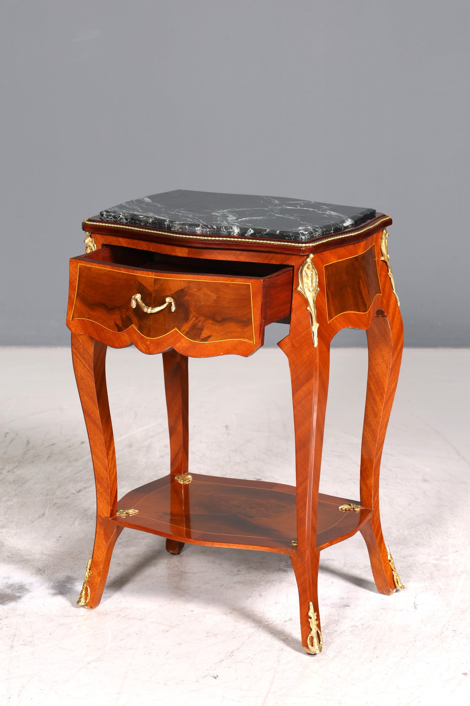 Traumhafter Louis XV Beistelltisch Barock Stil Ablagetisch Marmor Kommode Telefontisch