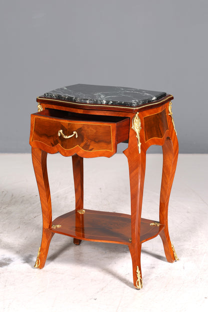 Traumhafter Louis XV Beistelltisch Barock Stil Ablagetisch Marmor Kommode Telefontisch