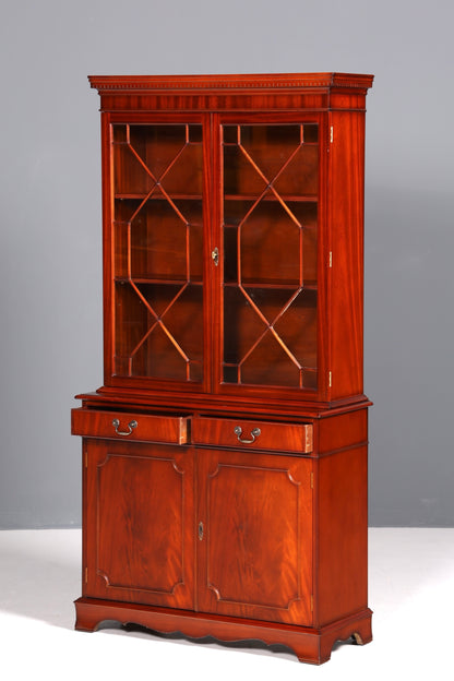 Wunderschöne Englische Vitrine Bibliothek Mahagoni Bücherschrank UK Buffet Schrank 60s Jahre