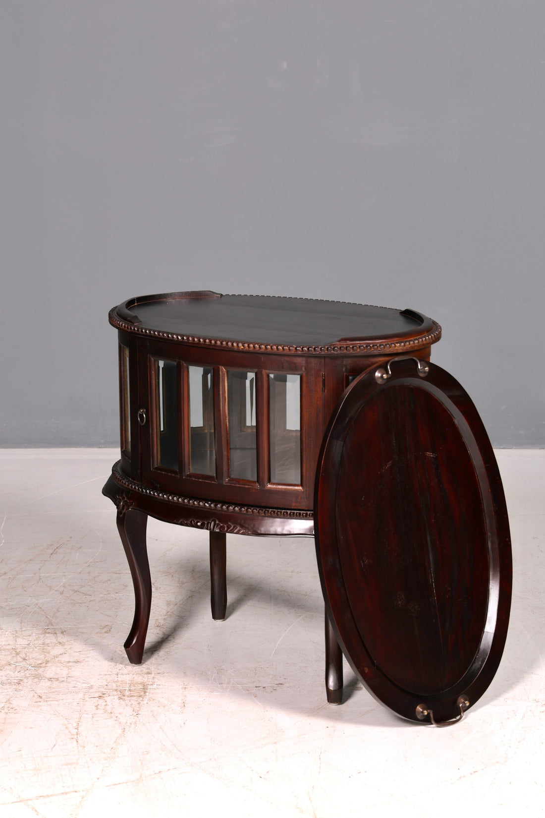 Wunderschöner filigraner Chippendale Barschrank Echt Holz Teeschrank Jugendstil Vitrine Bar Cabinet Vintage