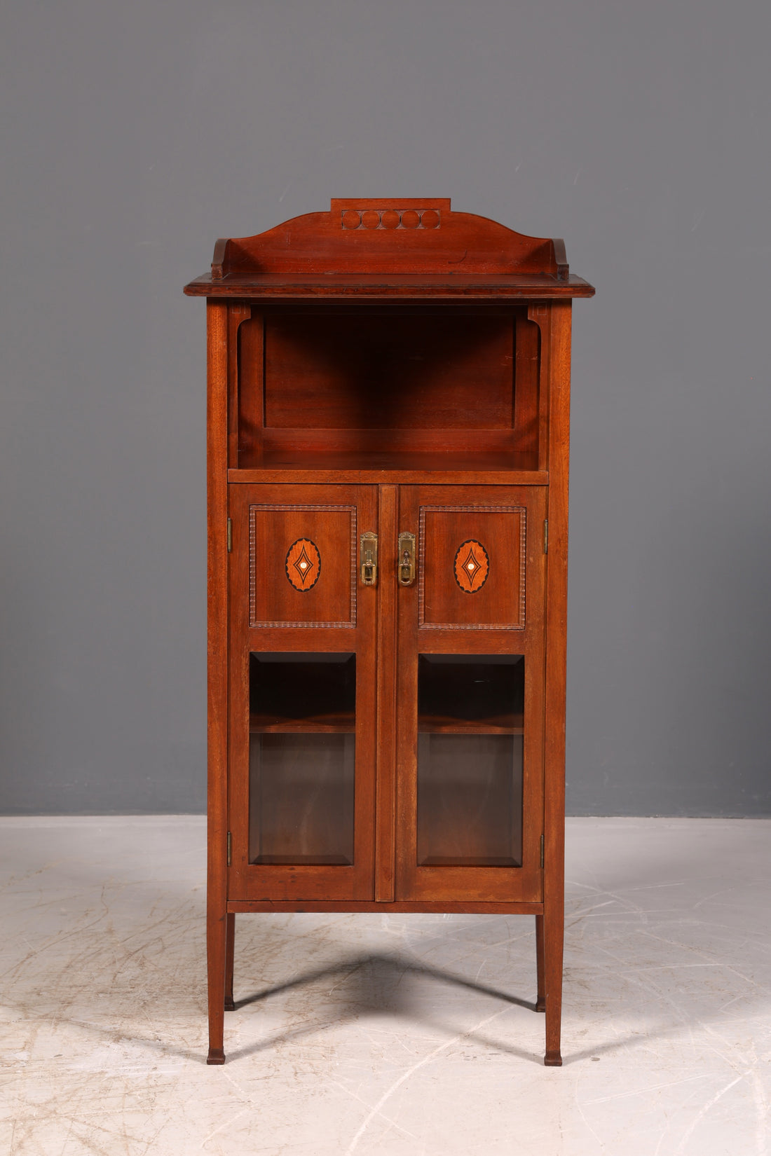 Traumhafte Jugendstil Vitrine Bücherschrank Glasvitrine Geschirrschrank Vitrinenschrank Schrank Antik