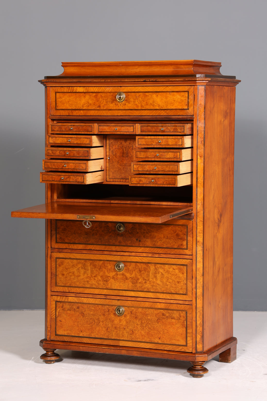 Wunderschöner Biedermeier Sekretär Vertiko Antik Kommode Office Schreibkommode