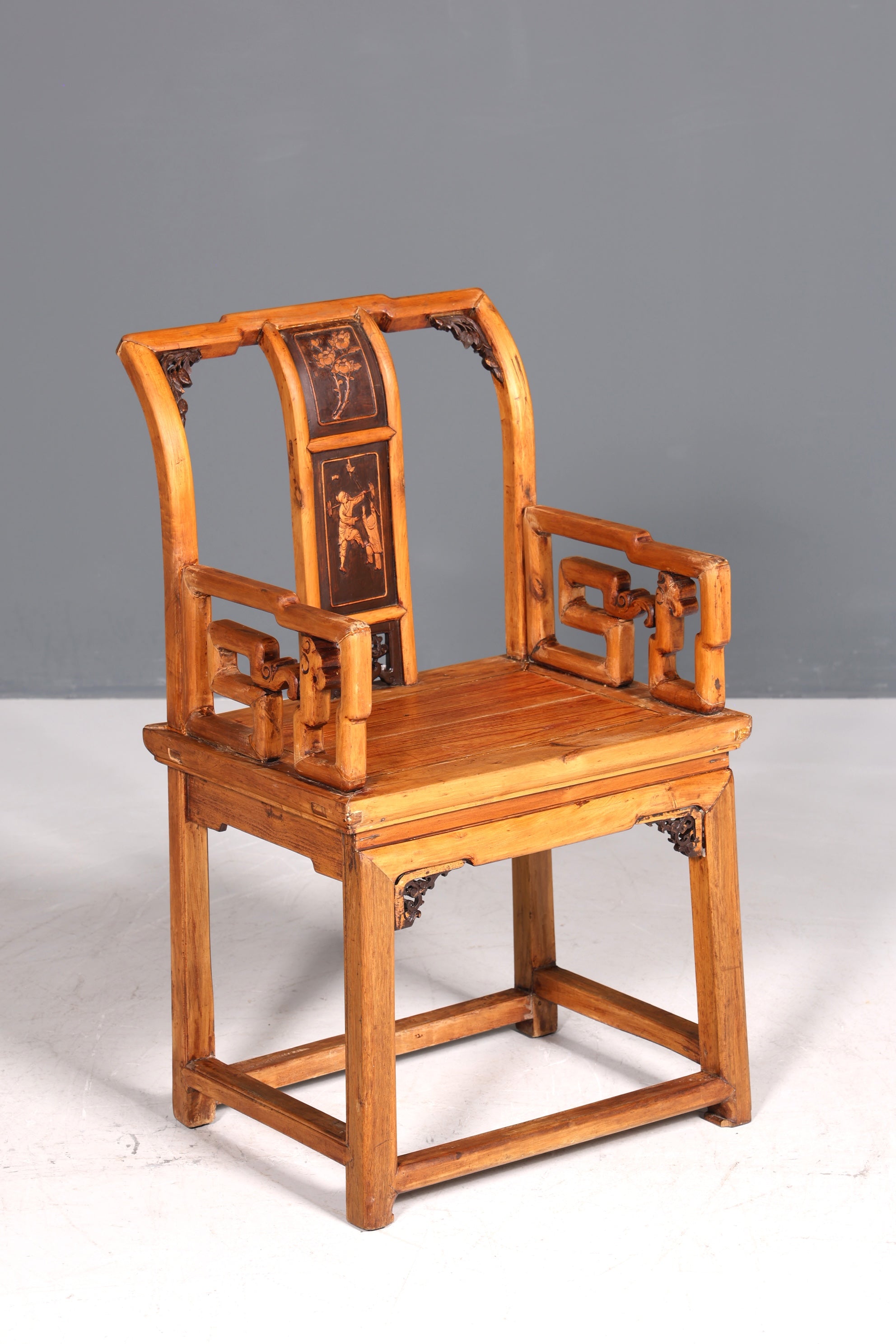 Wunderschöner Chinesischer Armlehnstuhl Stuhl China Ming Stil Qing Dynastie Holzstuhl Asiatische Antik Sekretär Stuhl