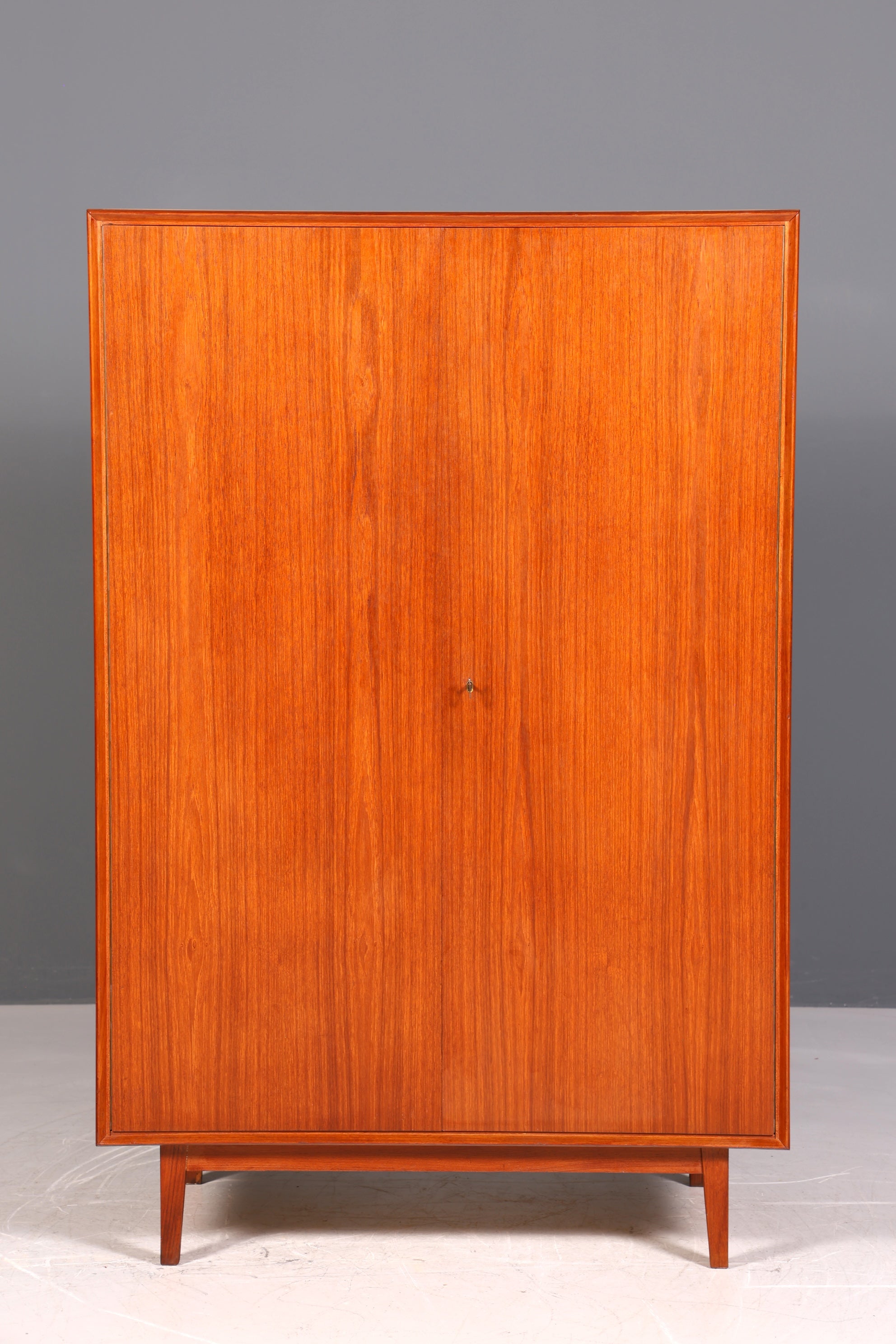 Dreamlike mid-century wardrobe, vintage cabinet, retro Danish design, teak linen cupboard, hallway cupboard
