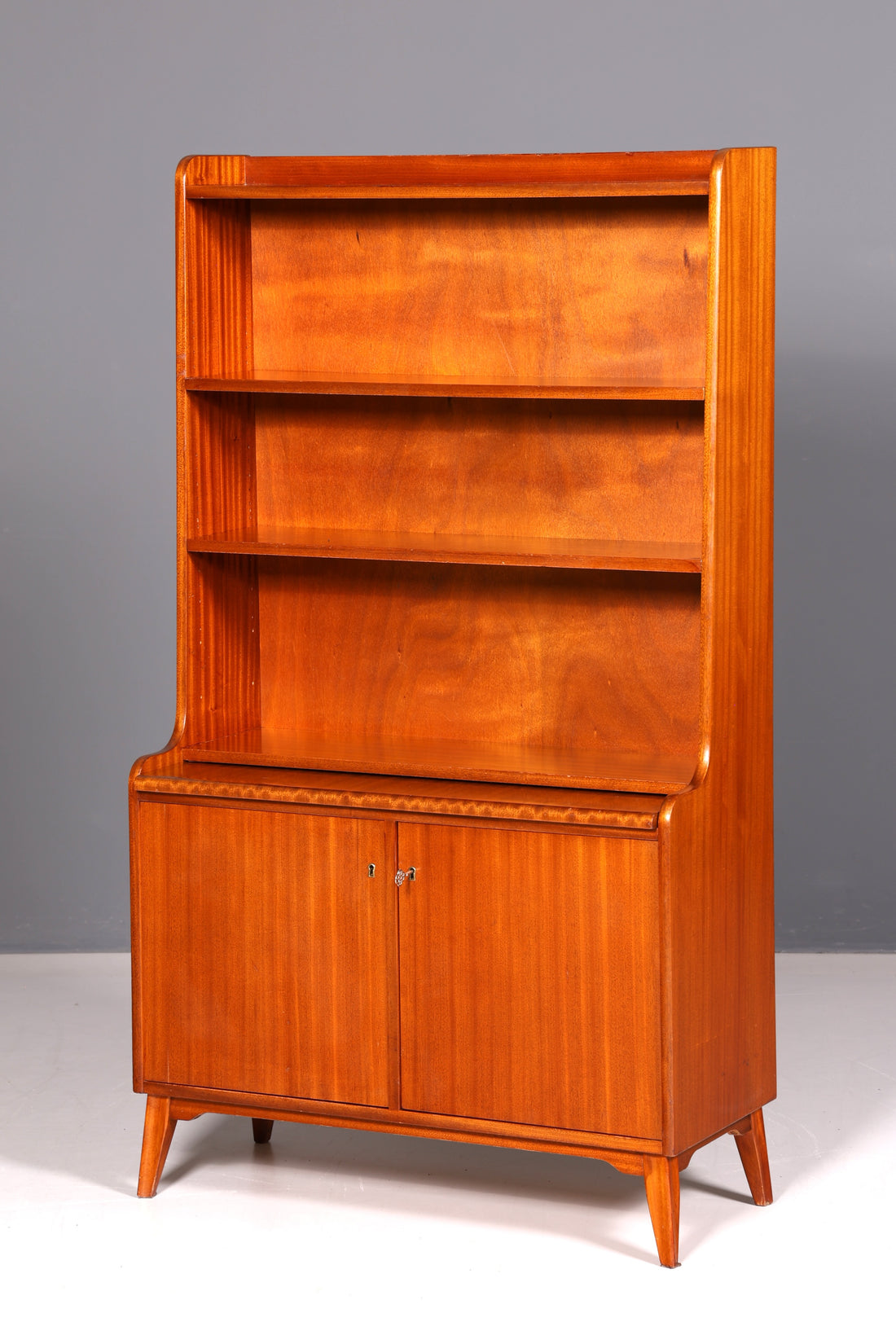 Wunderschöner Mid Century Schrank Bücherregal Vintage Sekretär Highboard Holz Regal 60s