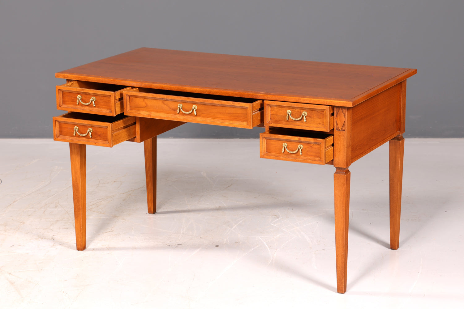 Traumhafter Original Selva Schreibtisch Villa Borghese Antik Stil Kirschbaum Bürotisch Office Desk Vintage