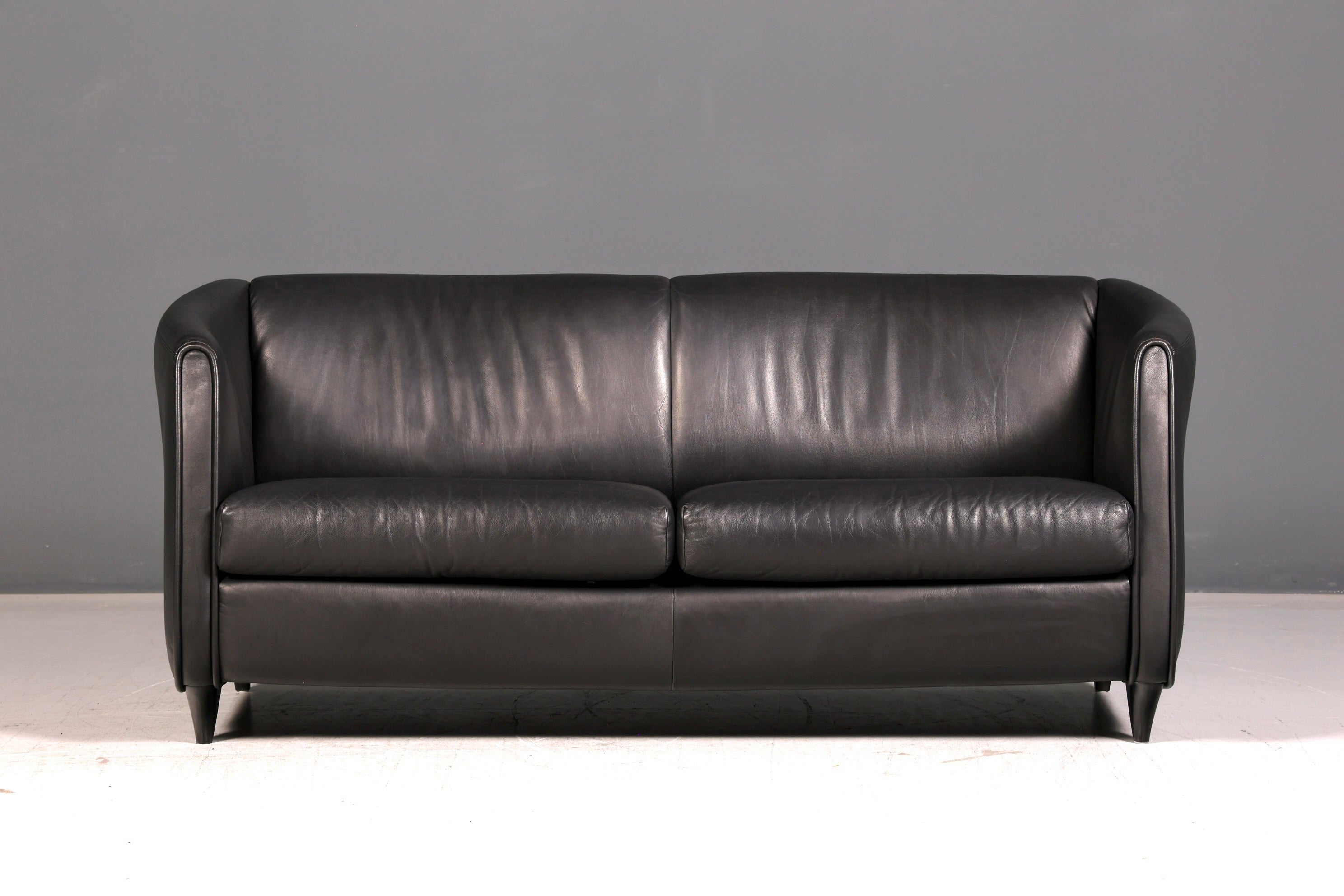 Wunderschönes Original De Sede DS-32 c Sofa Schwarz Echt Leder 2-Sitzer 90er Designer Ledersofa Couch Loungesofa Vintage