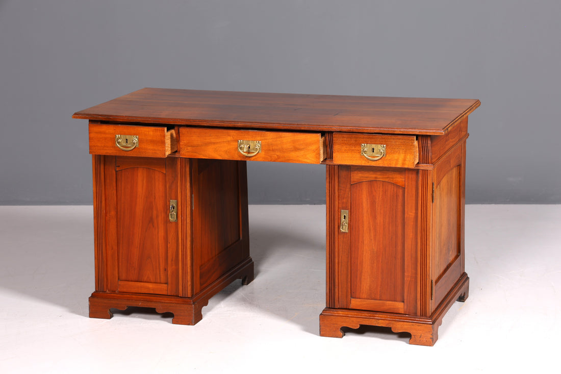 Traumhafter Jugendstil Schreibtisch Eiche Holz Gründerzeit Desk Antik Bürotisch Office Desk