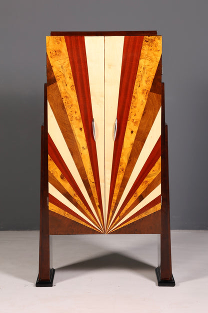 Stunning Art Deco designer cabinet, highboard, chest of drawers, vertiko, Sun, linen cabinet, hallway cabinet