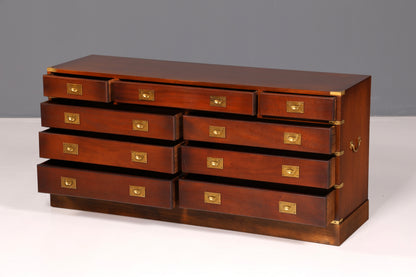 Traumhaftes Maritimes Sideboard Englische Schiffskommode Military Chest Schrank Antik Massivholz