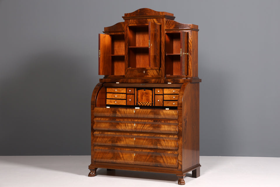 Wunderschöner Antik Biedermeier Sekretär Louis Philippe Aufsatzschrank